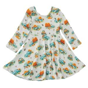 New Fall Thanksgiving soft twirl dress girl 6